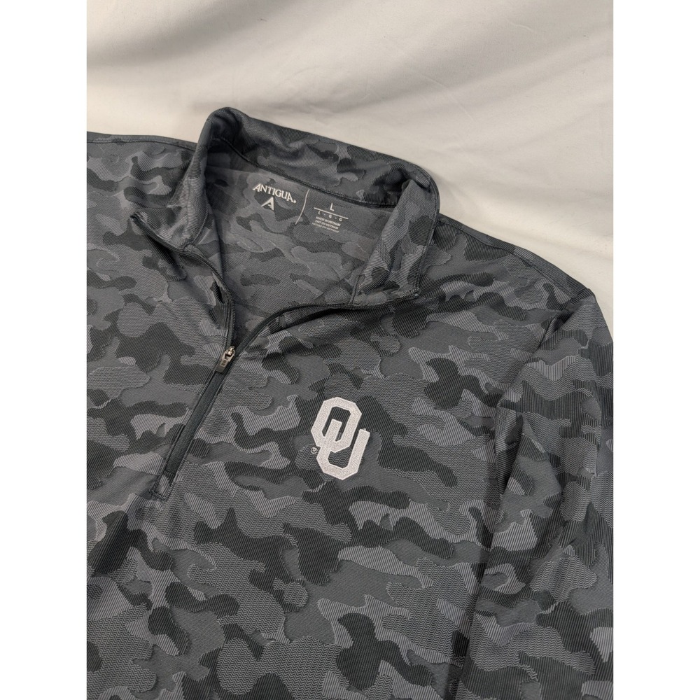 Antigua Oklahoma University Sooners Men's 1/4 Zip Pullover Performance Camo L